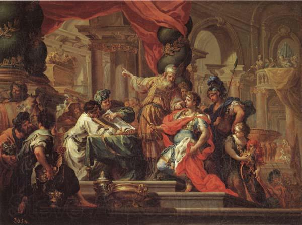 Sebastiano Conca Alexander the Great in the Temple at Jerusalem Norge oil painting art